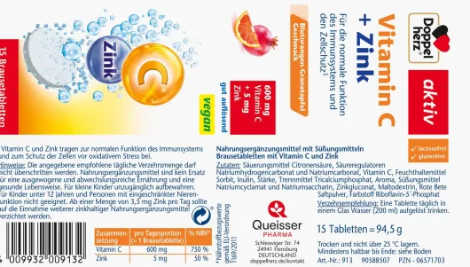 Doppelherz aktiv Vitamin C + Zink 15 Brausetabletten