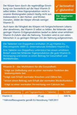 Doppelherz Aktiv Vitamin D 1.000 I.E. Extra 45 Tabletten