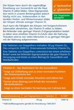 Doppelherz Aktiv Vitamin D3 2000 I.E. 50 Mini-Tabletten