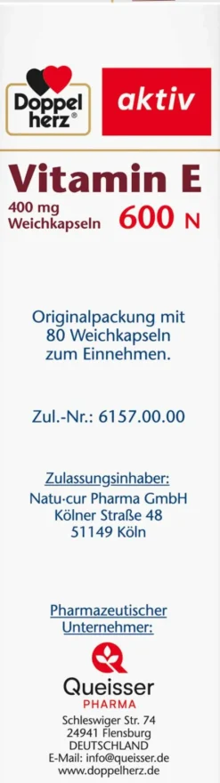 Doppelherz aktiv Vitamin E 600 N 80 Weichkapseln
