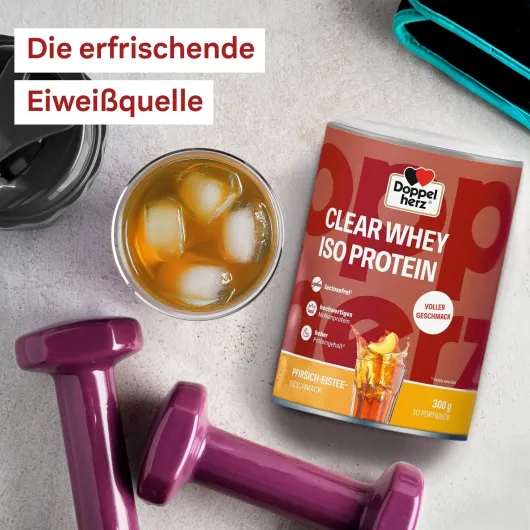 Doppelherz Clear Whey Iso Protein Pfirsich-Eistee 300 g Pulver