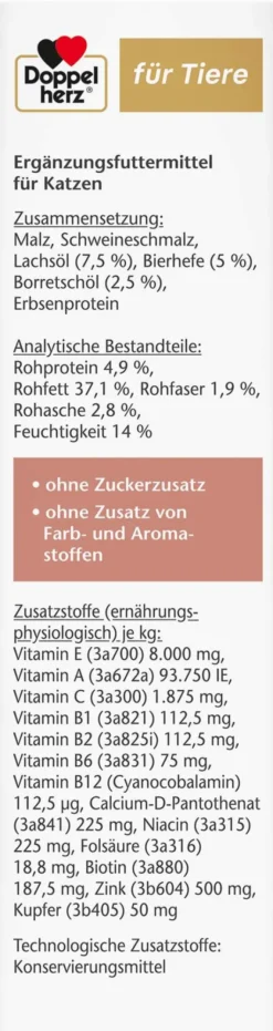 Doppelherz Für Tiere Biotin Plus Paste Für Katzen 200 G