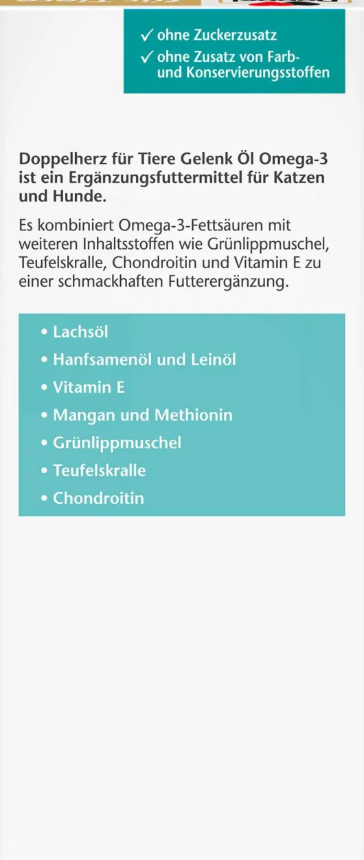 Doppelherz Gelenk Öl Für Katzen und Hunde 250 ml