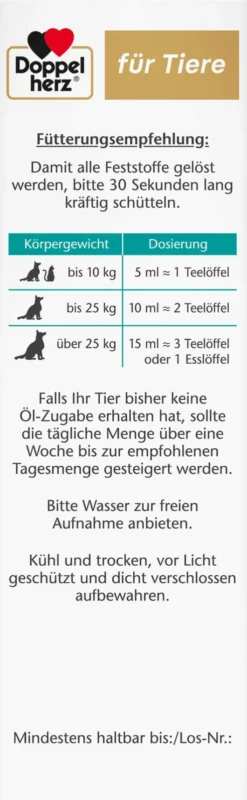 Doppelherz Gelenk Öl Für Katzen und Hunde 250 ml
