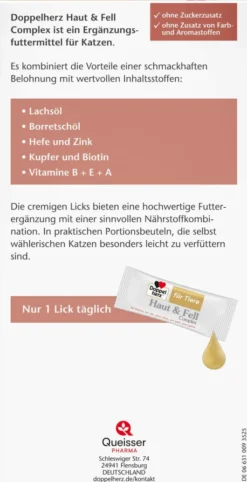 Doppelherz Haut & Fell Complex für Katzen 25 Licks