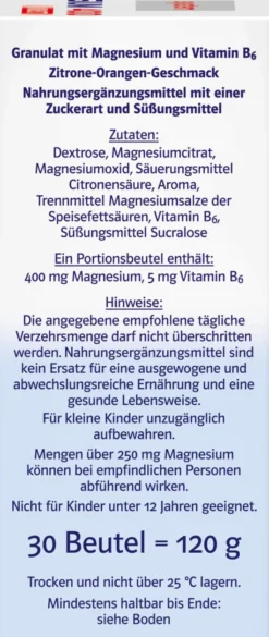 Doppelherz Magnesium 400 Direkt System 30 Portionsbeutel
