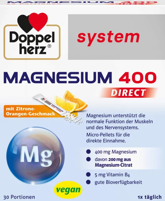 Doppelherz Magnesium 400 Direkt System 30 Portionsbeutel