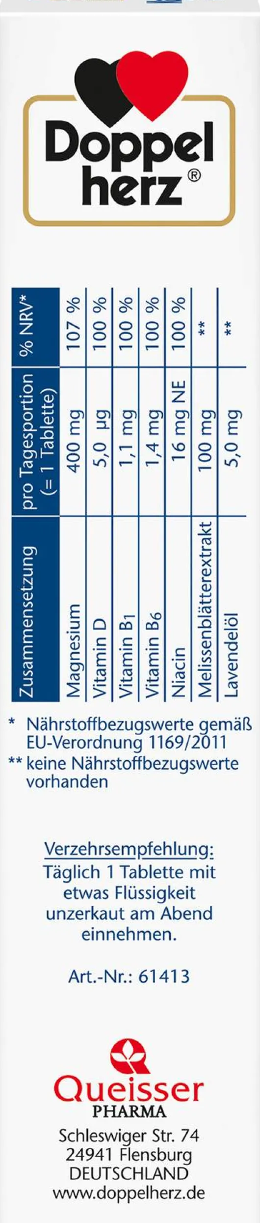 Doppelherz Magnesium 400 Für die Nacht 60 Tabletten