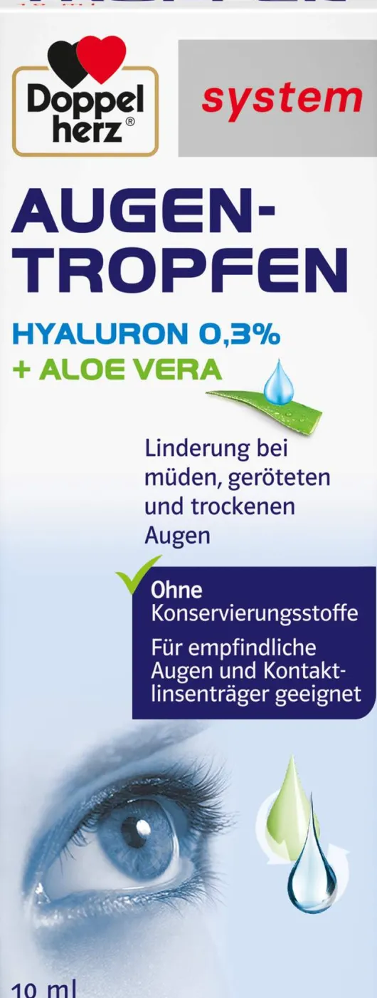 Doppelherz System Augentropfen Hyaluron 0,3% + Aloe Vera 10 ml