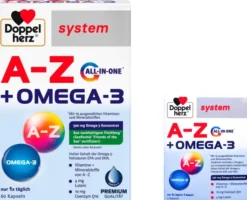 Doppelherz system A-Z + Omega-3 all-in-one 60 Kapseln + gratis Doppelherz A-Z + Omega-3 all-in-one sytsem 5 Kapseln