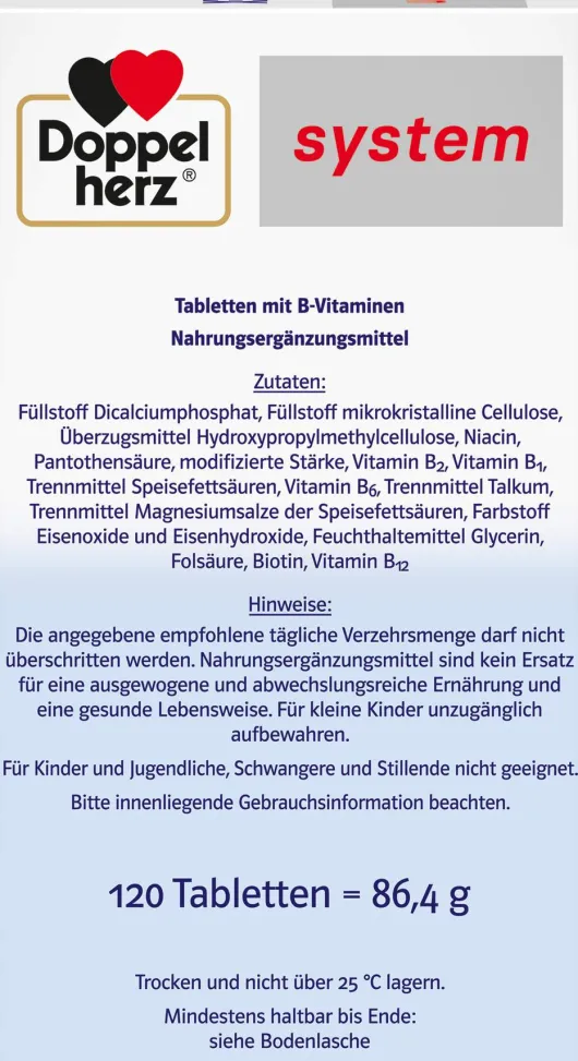 Doppelherz system B-Komplex 120 Tabletten
