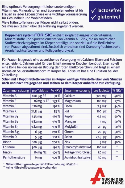 Doppelherz System Für Sie 30 Tabletten
