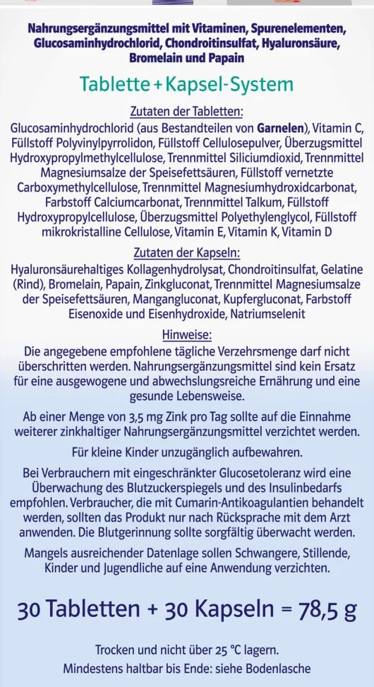 Doppelherz system Glucosamin 1200 Duo 60 Tabletten