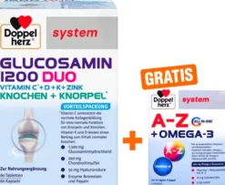 Doppelherz system Glucosamin 1200 Duo 120 Tabletten + gratis Doppelherz A-Z + Omega-3 all-in-one system 5 Kapseln