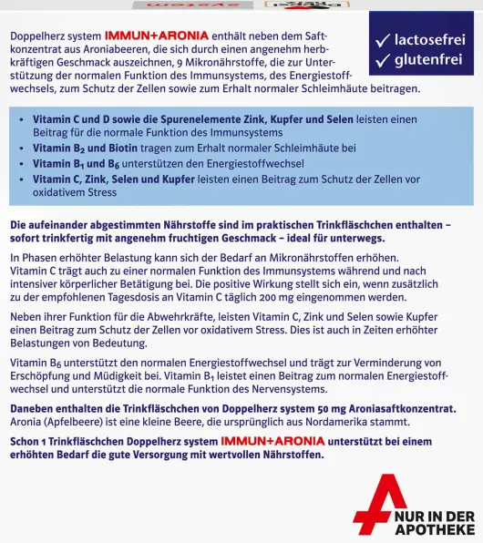Doppelherz System Immun+aronia 10 Trinkampullen