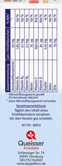Doppelherz System Immun+aronia 10 Trinkampullen