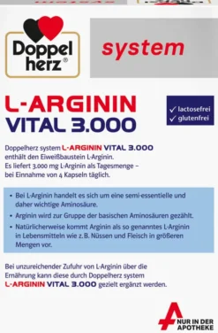Doppelherz system L-Arginin Vital 3000 120 Kapseln