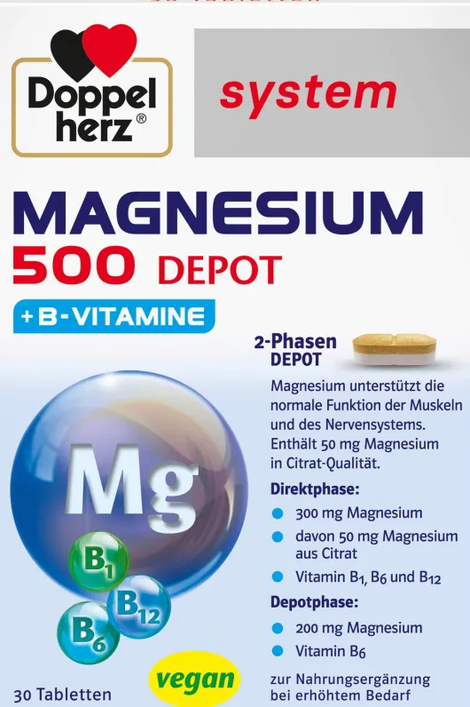 Doppelherz System Magnesium 500 Depot 30 Tabletten