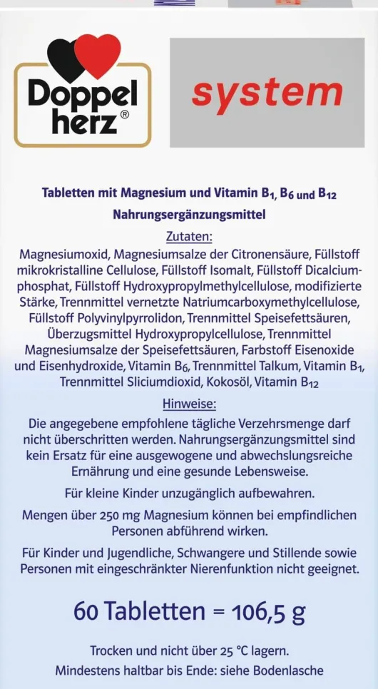 Doppelherz System Magnesium 500 Depot 60 Tabletten