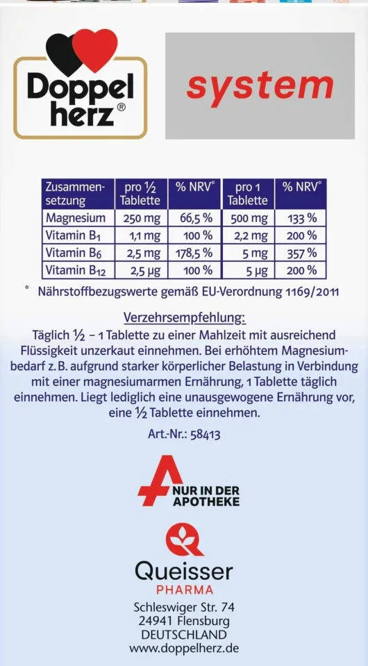 Doppelherz System Magnesium 500 Depot 60 Tabletten