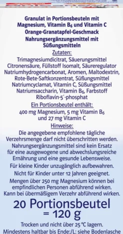 Doppelherz System Magnesium 400 Citrat Granulat 20 Beutel