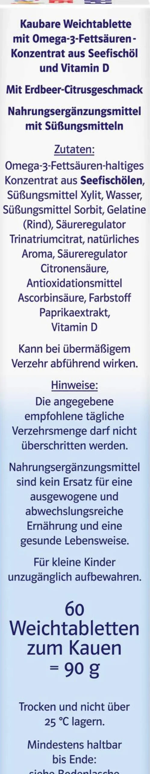 Doppelherz System Omega-3 Gel-Tabs Family Erdbeer Cititrus 60...