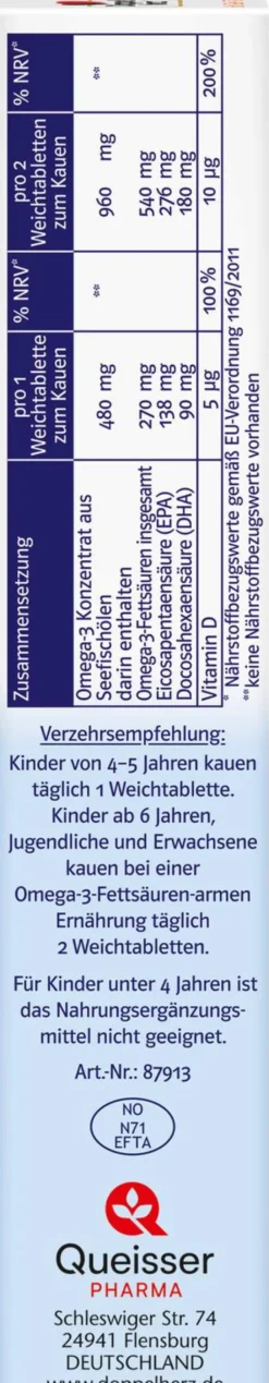 Doppelherz System Omega-3 Gel-Tabs Family Erdbeer Cititrus 60...