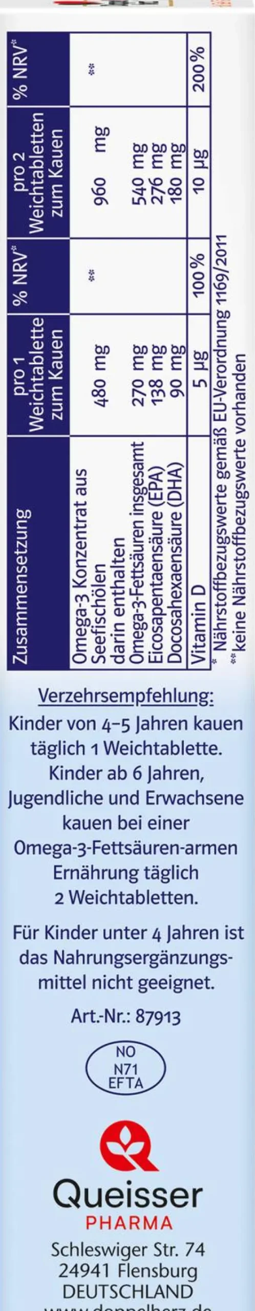 Doppelherz System Omega-3 Gel-Tabs Family Erdbeer Cititrus 60...