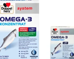 Doppelherz system Omega 3 Konzentrat Kapseln 120 Stück + gratis Doppelherz system Omega-3 Konzentrat 5 Kapseln