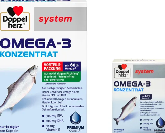 Doppelherz system Omega 3 Konzentrat Kapseln 120 Stück + gratis Doppelherz system Omega-3 Konzentrat 5 Kapseln