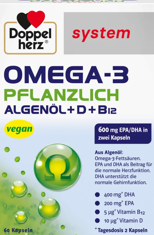 Doppelherz system Omega-3 pflanzlich 60 Kapseln