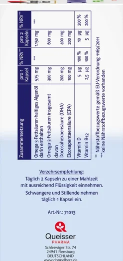 Doppelherz system Omega-3 Pflanzlich 120 Kapseln