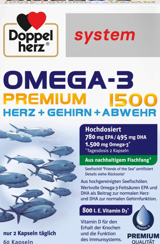Doppelherz System Omega-3 Premium 1500 60 Kapseln