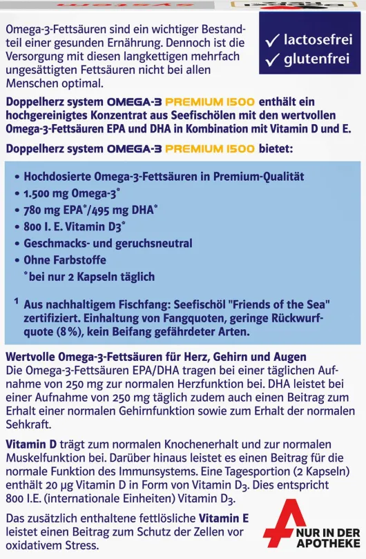 Doppelherz System Omega-3 Premium 1500 60 Kapseln