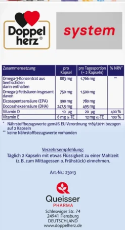 Doppelherz System Omega-3 Premium 1500 60 Kapseln