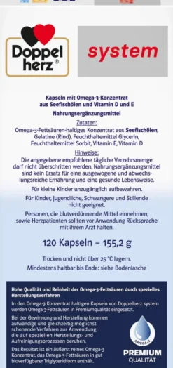 Doppelherz system Omega-3 Premium 1500 120 Kapseln