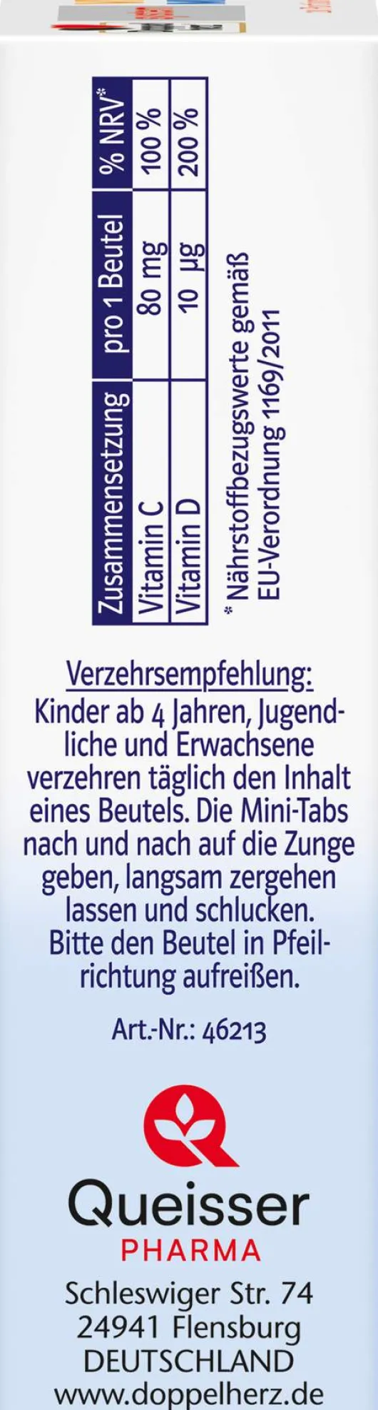 Doppelherz System Vitamin D+c Mini-Tabs Family 20 Stück