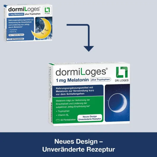 Dormiloges 1 mg Melatonin Plus Tryptophan 30 Filmtabletten