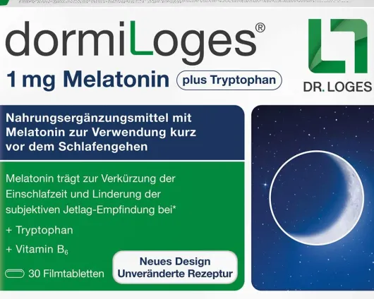 Dormiloges 1 mg Melatonin Plus Tryptophan 30 Filmtabletten