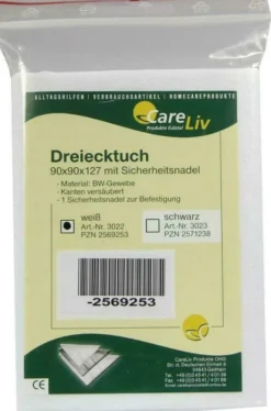 Dreiecktuch Bw 90 X 90 X 127 Weiß Mit Sicherheitsnadel 1 Stück