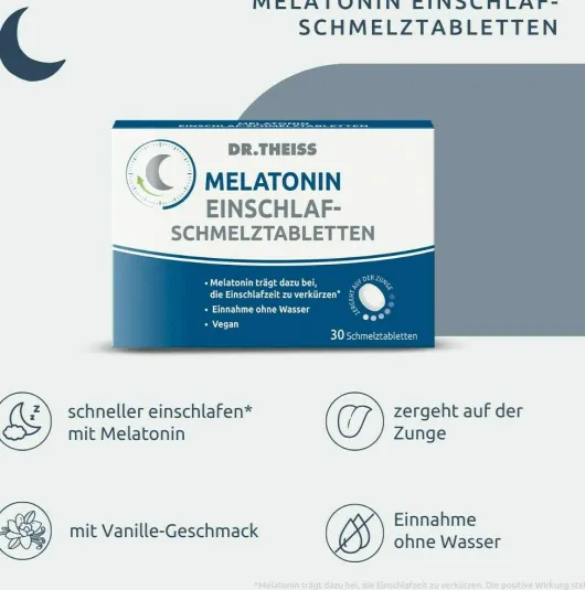 Dr. Theiss Melatonin Einschlaf - Schmelztabletten 30 Stück