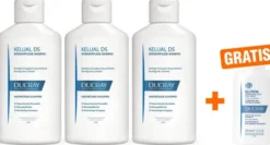 Ducray Kelual DS Shampoo 3 x 100 ml + gratis Elution ausgl. Shampoo 100 ml