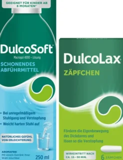 Dulcosoft Lösung 250 ml + Dulcolax Suppositorien 6 Stück