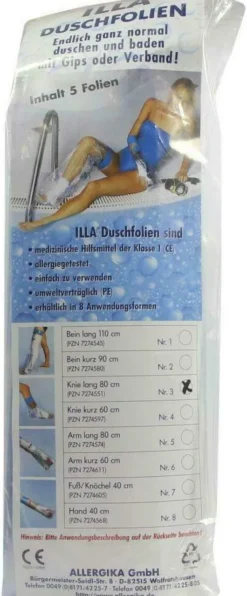 Duschfolien Knie Lang 80cm
