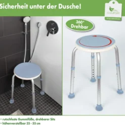 Duschhocker mit drehbarem Sitz, 1 Stück