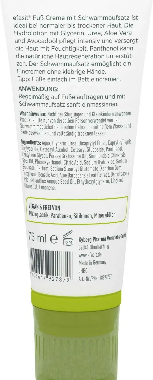 Efasit Fuß Creme Mit Schwammaufsatz 75 ml