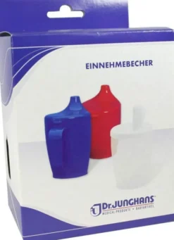 Einnehmebecher Mit 2 Griffen und 2 Deckeln 4 und 12mm Milchig