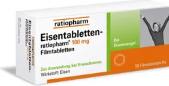 Eisentabletten Ratiopharm 100 mg 50 Filmtabletten