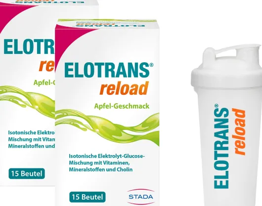 Elotrans reload Apfel 2 x 15 Beutel + gratis Elotrans reload Shaker 1 Stück