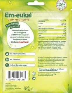 Em Eukal Gummidrops Eukalyptus - Menthol Zuckerhaltig 90 G Bonbons